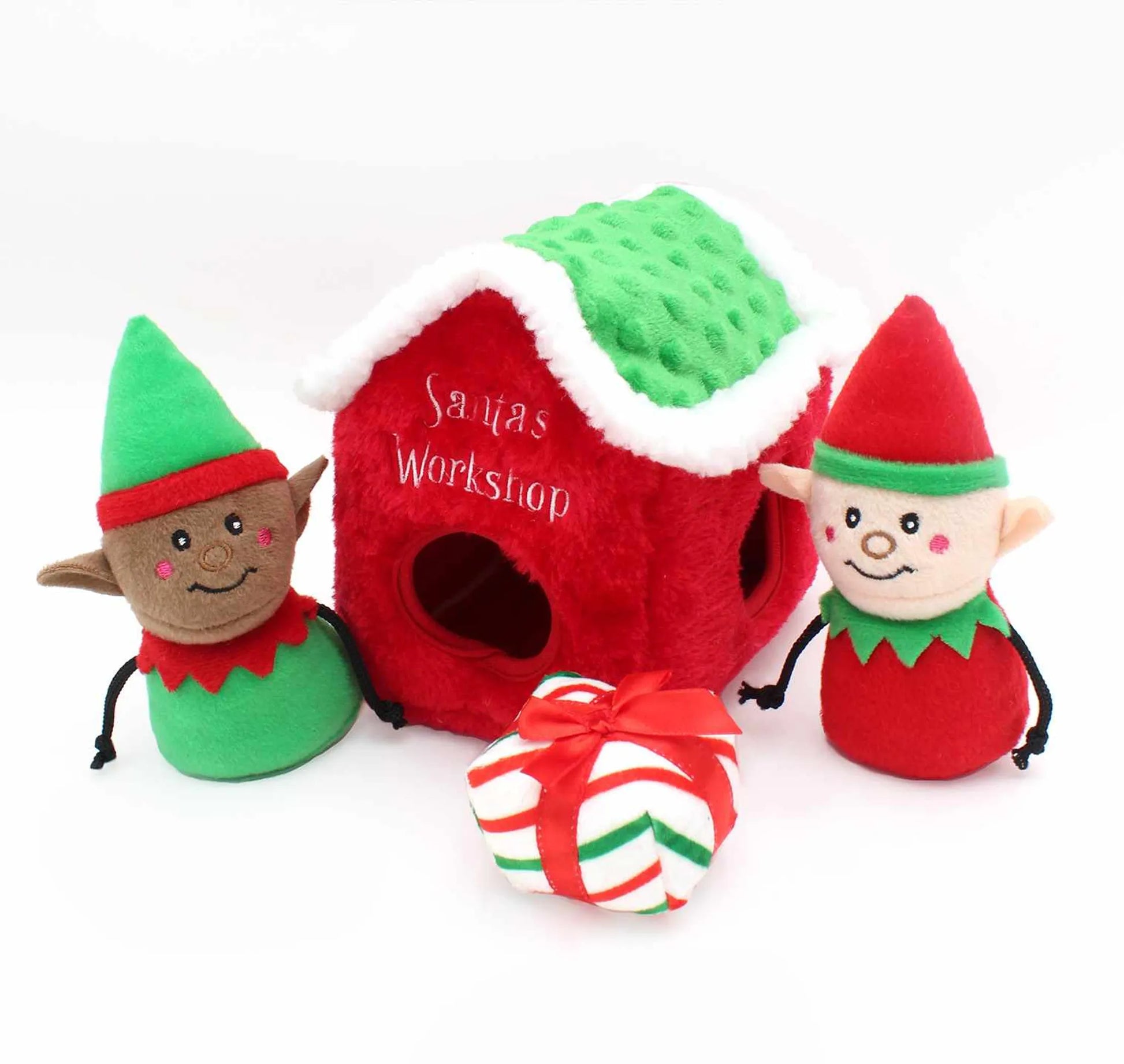 ZippyPaws Holiday Burrow(TM) Santa's Workshop Plush Dog Toy - Your Pet Connection