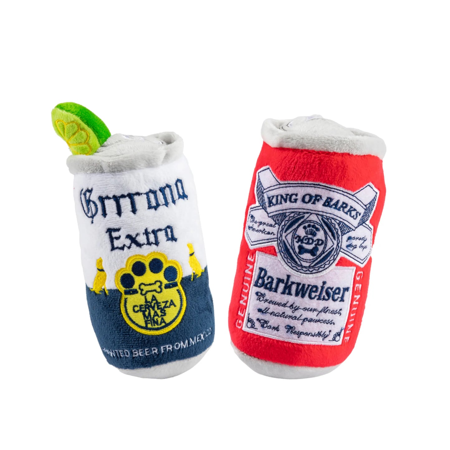 Haute Diggity Dog Plush Beer Can Toys