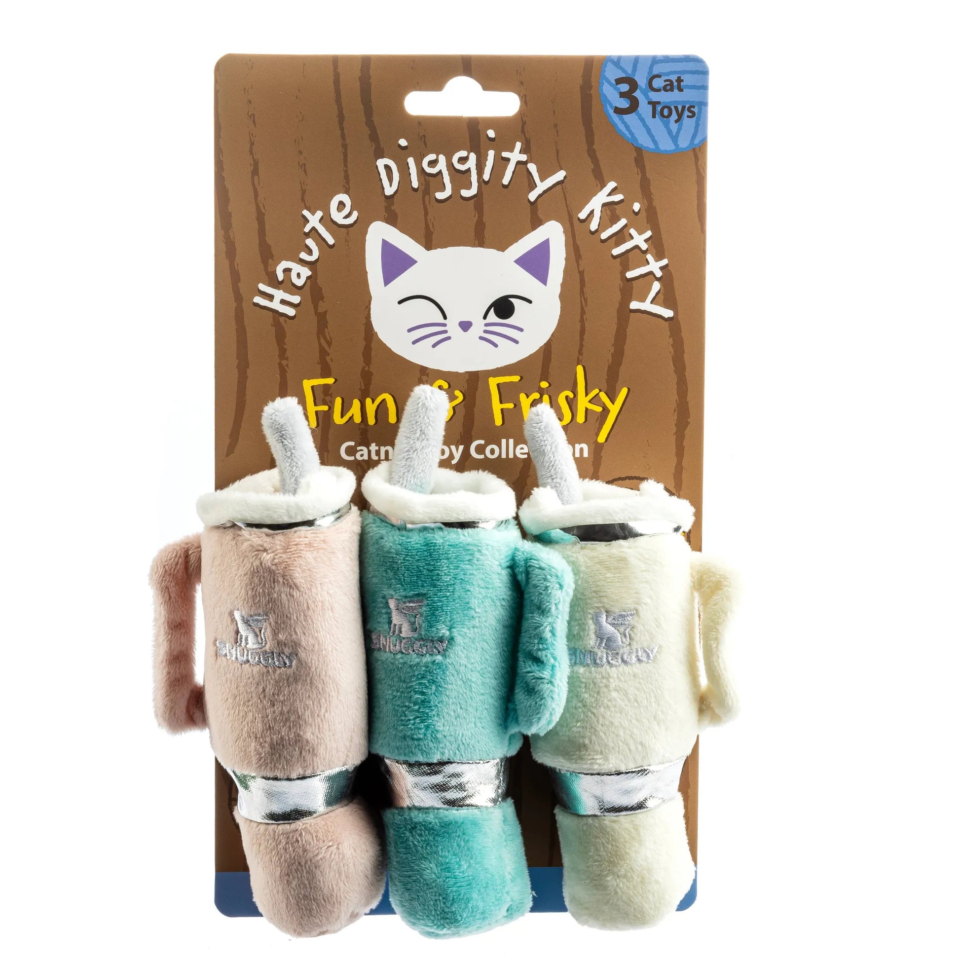 Snuggly Cup 3-Pack Organic Catnip Toys (Teal, Ivory, Blush) - Your Pet Connection