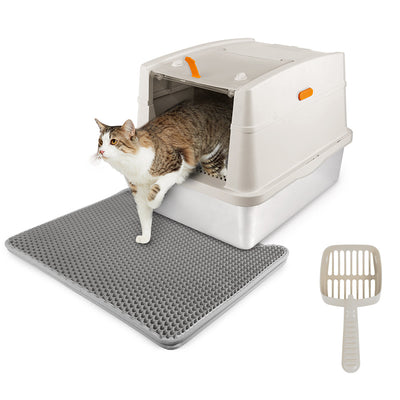 Go Fresh - Cat Litter Box Hooded Stainless Steel Base