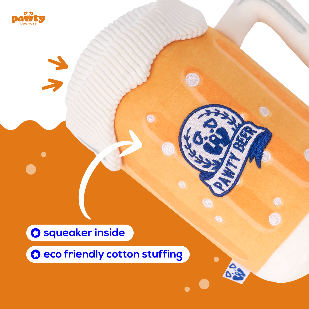 PAWTY BEER PLUSH DOG TOY - Your Pet Connection