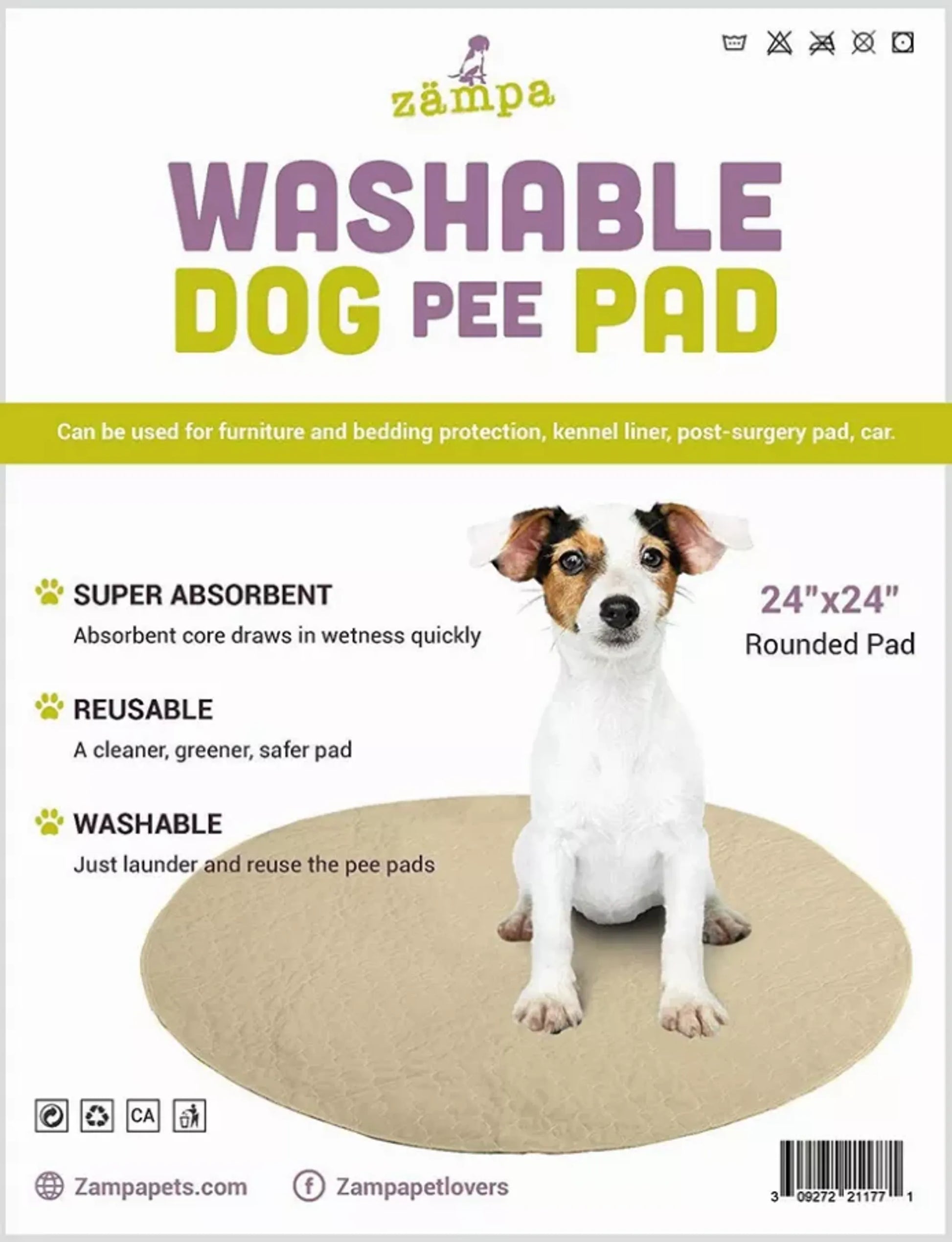 Zampa Pets Quality Whelp Round, Circular Shape Reusable Dog Pee Pads - Your Pet Connection
