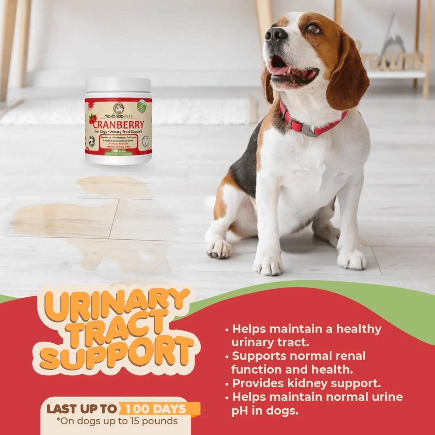 Dog Cranberry Supplement Natural Dog UTI Treatment & Kidney Support for Dogs