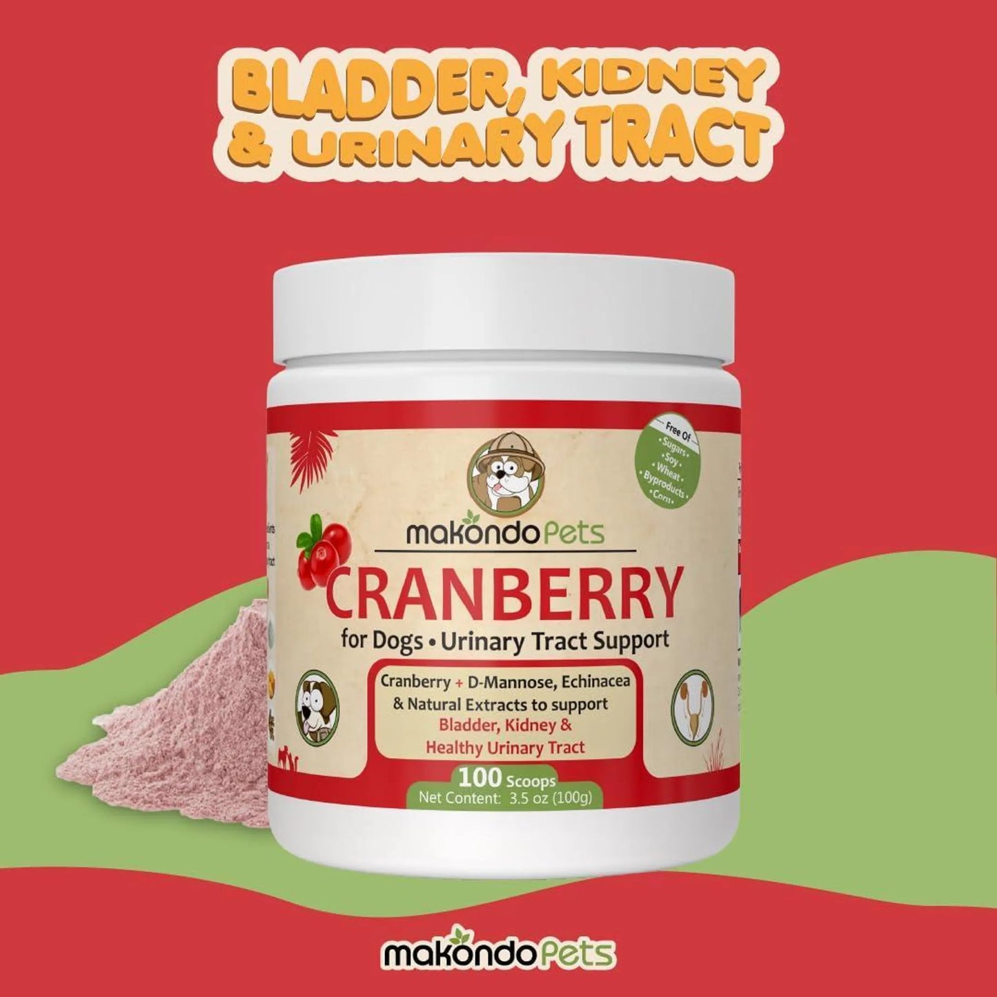 Makondo Pets Cranberry Wellness Powder 3.53 oz