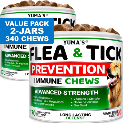 yumas chicken flavored daily flea and tick chews for dogs