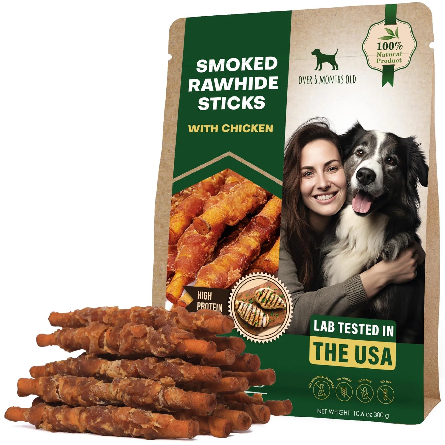Dog Smoked Rawhide Sticks Wrapped Chicken - Your Pet Connection
