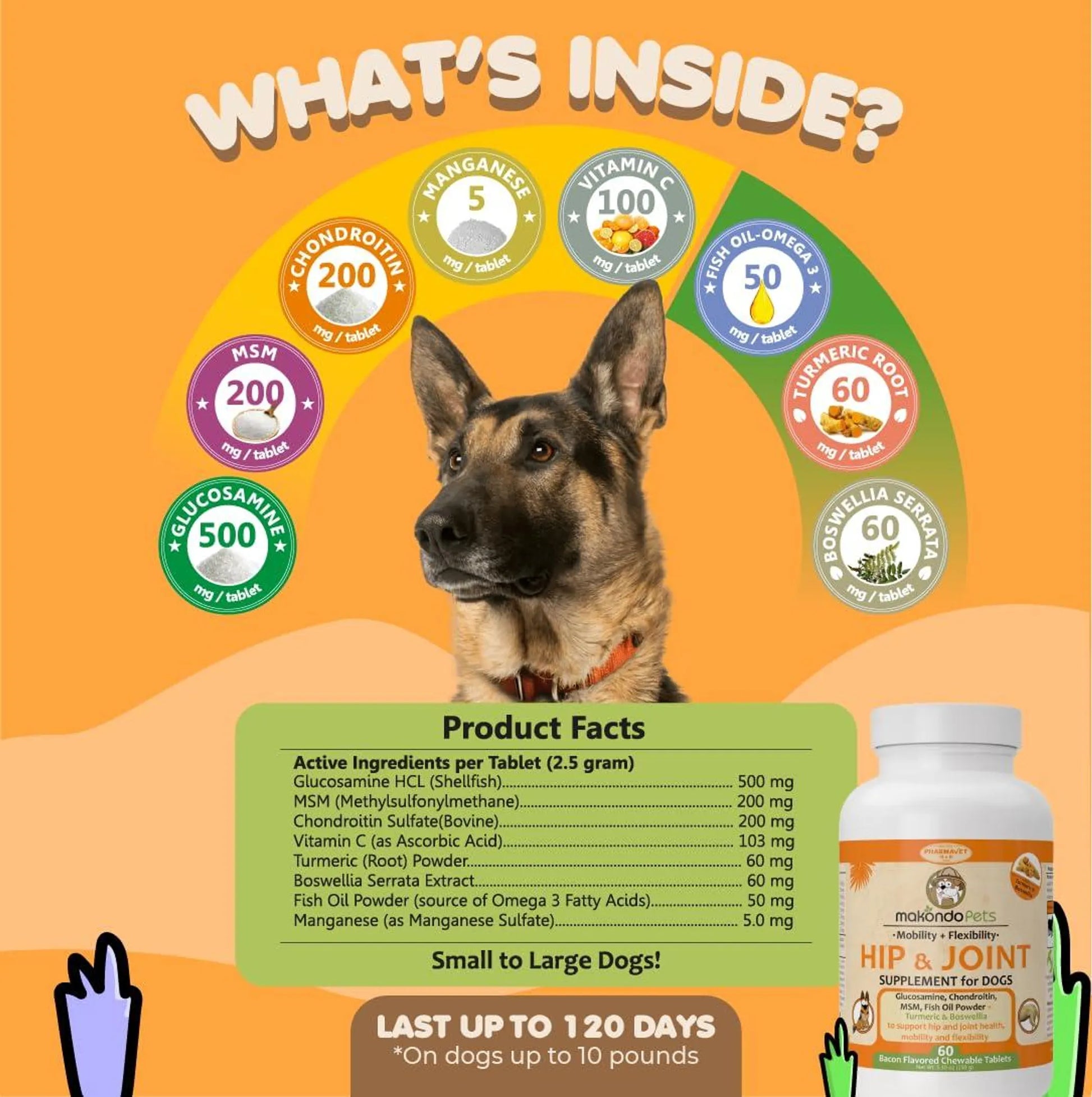 Dog Hip and Joint Supplement with Glucosamine Turmeric for Dogs - Your Pet Connection