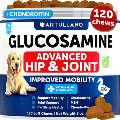 Artullano Glucosamine Chews for Dog Joint Health 120ct