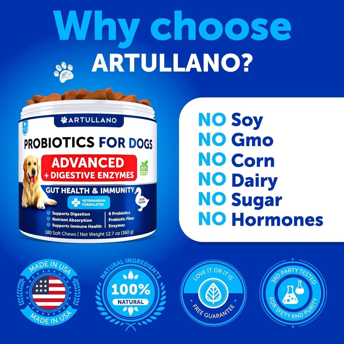 Artullano Advanced Probiotic Chews for Dogs 200g