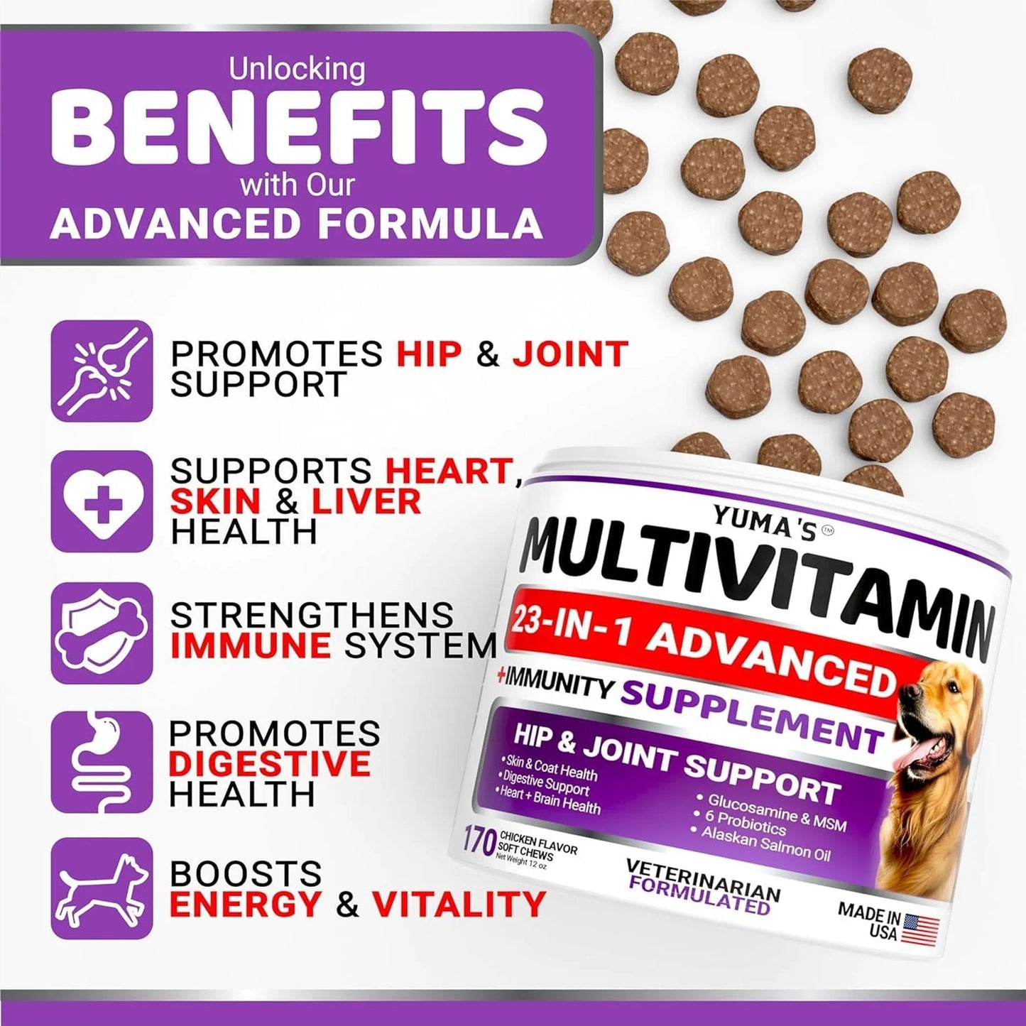 2 Pack Multivitamin Treats for Dogs Made in USA - Your Pet Connection