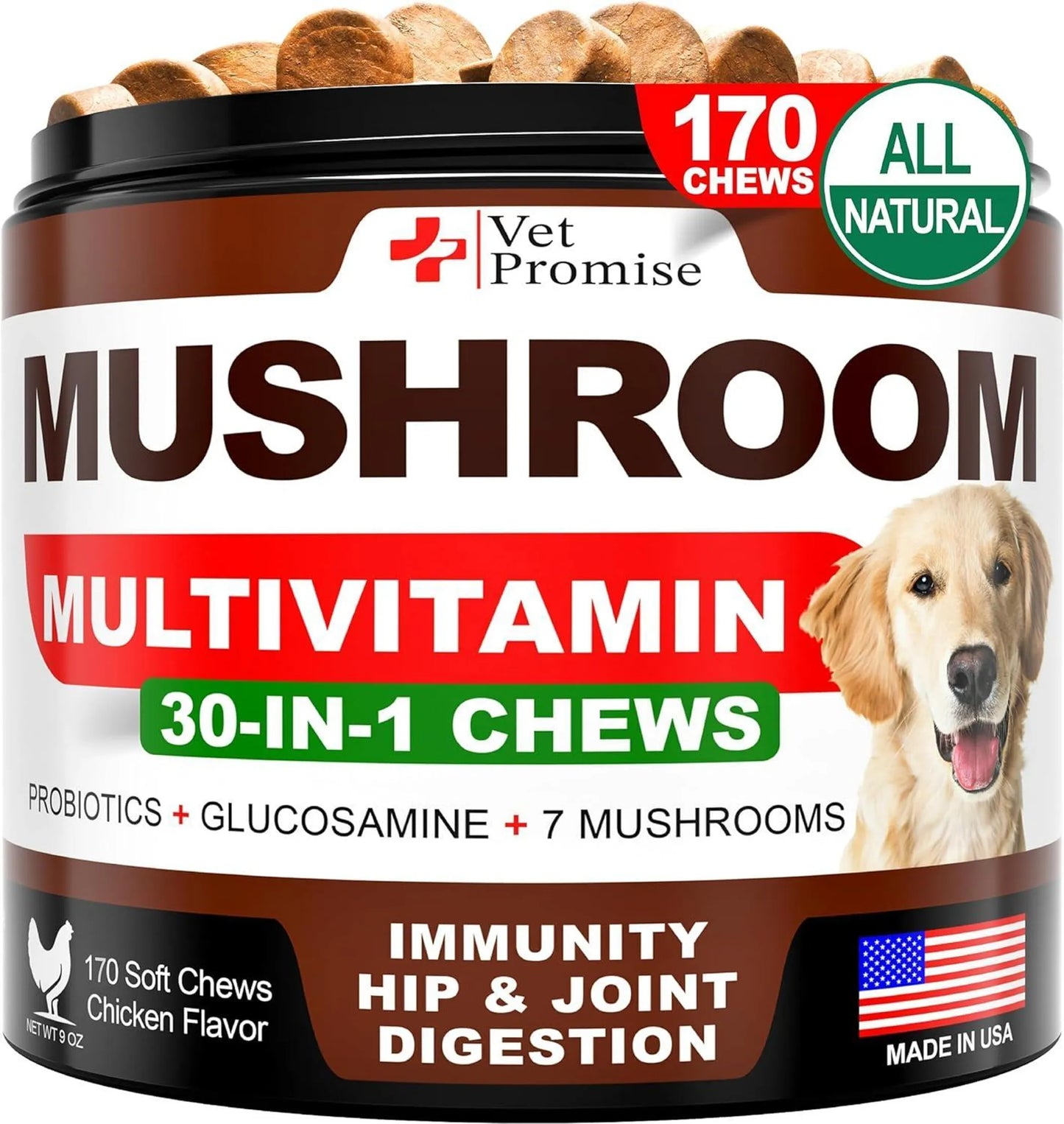 Mushroom for Dogs 170 Chews Turkey Tail Mushroom - Your Pet Connection