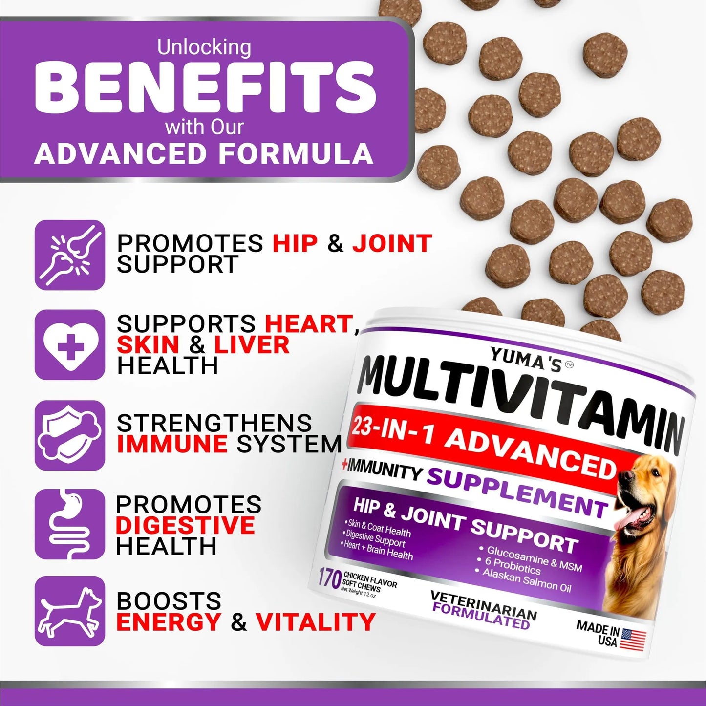 Yuma'S 23-in-1 Dog Multivitamin 170 Chews