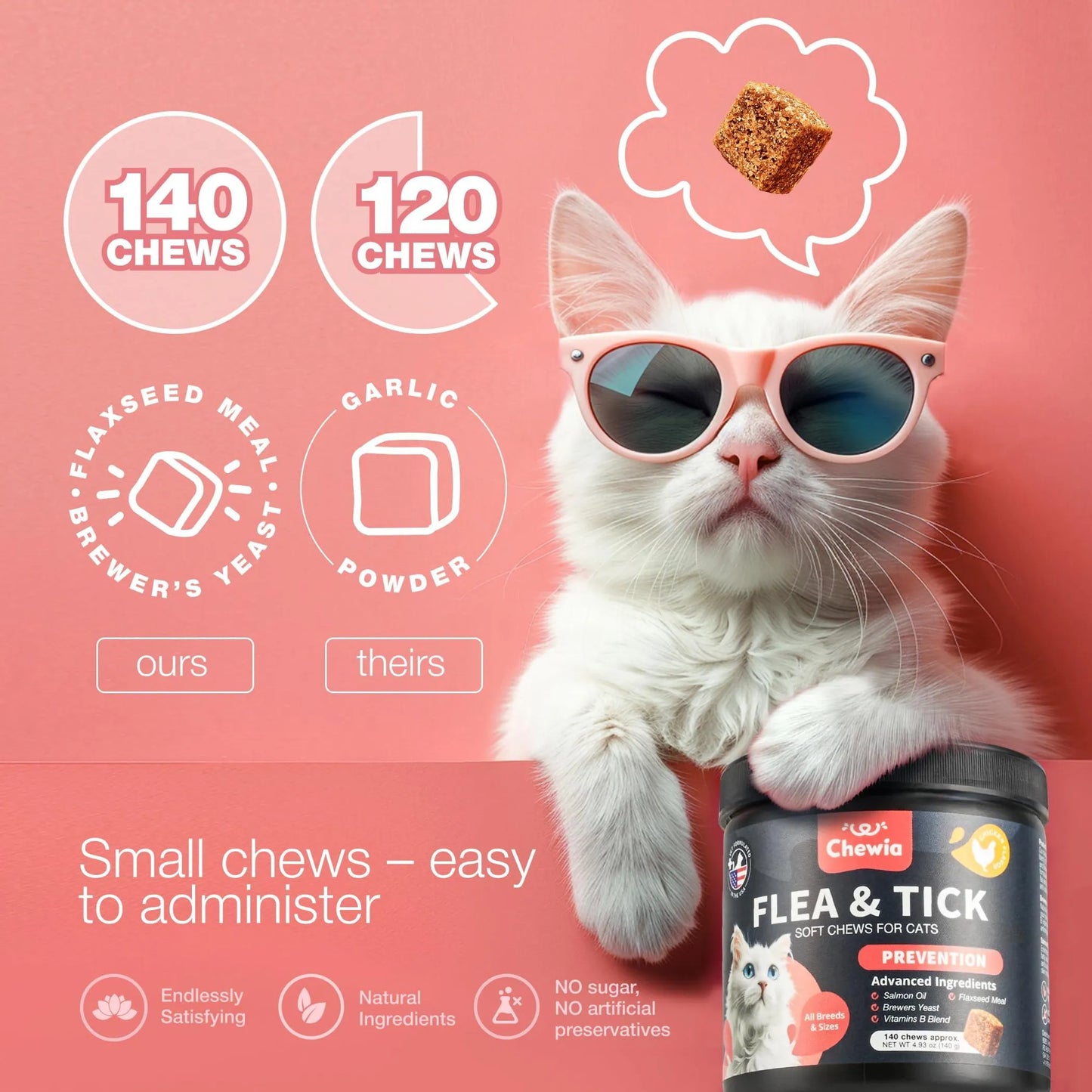 Chewia Flea Chewables for Cats - 140ct