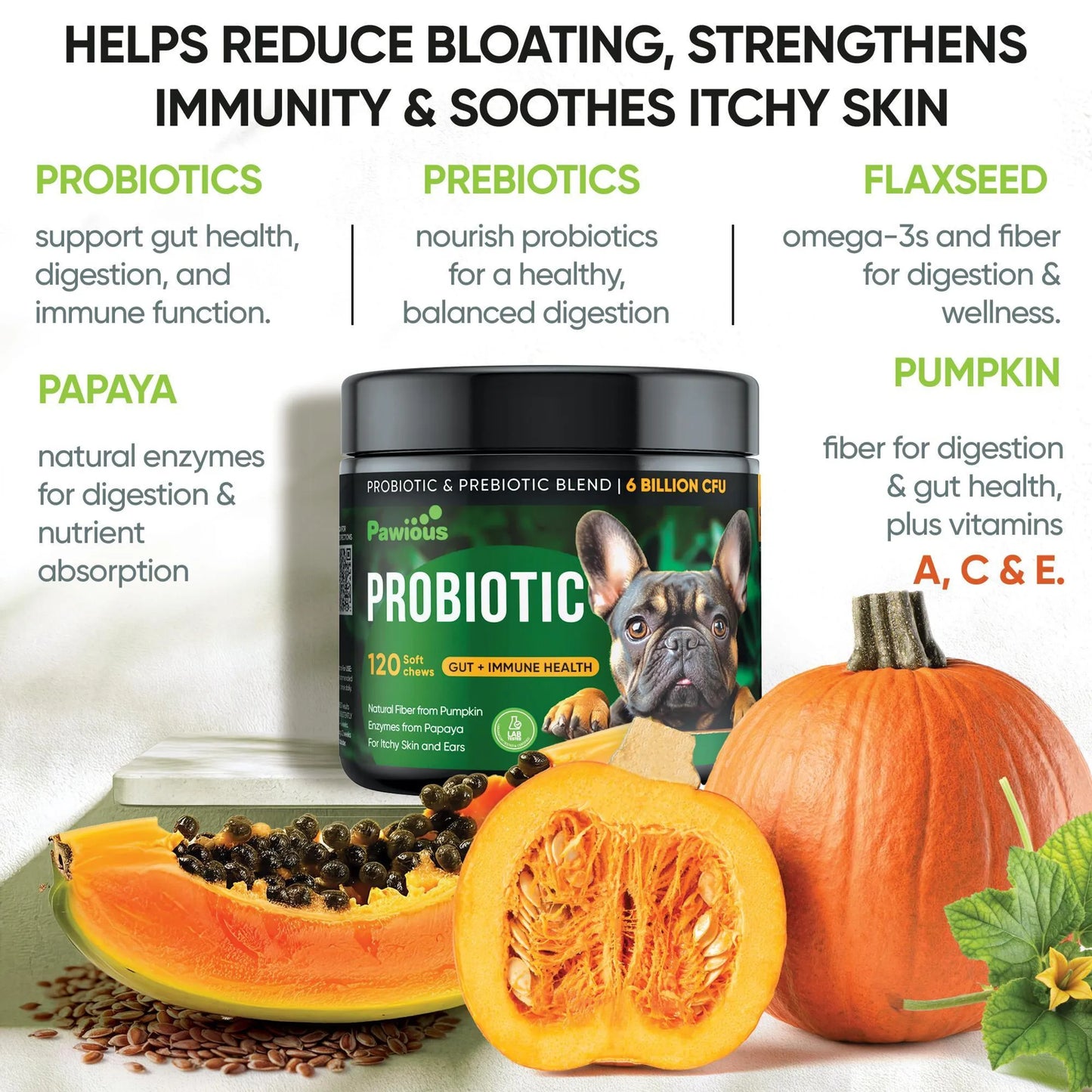 Pawious Probiotic Chews for Dogs 8oz