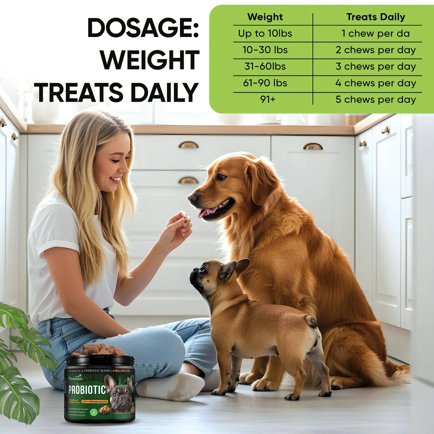 Pawious Probiotic Chews for Dogs 8oz