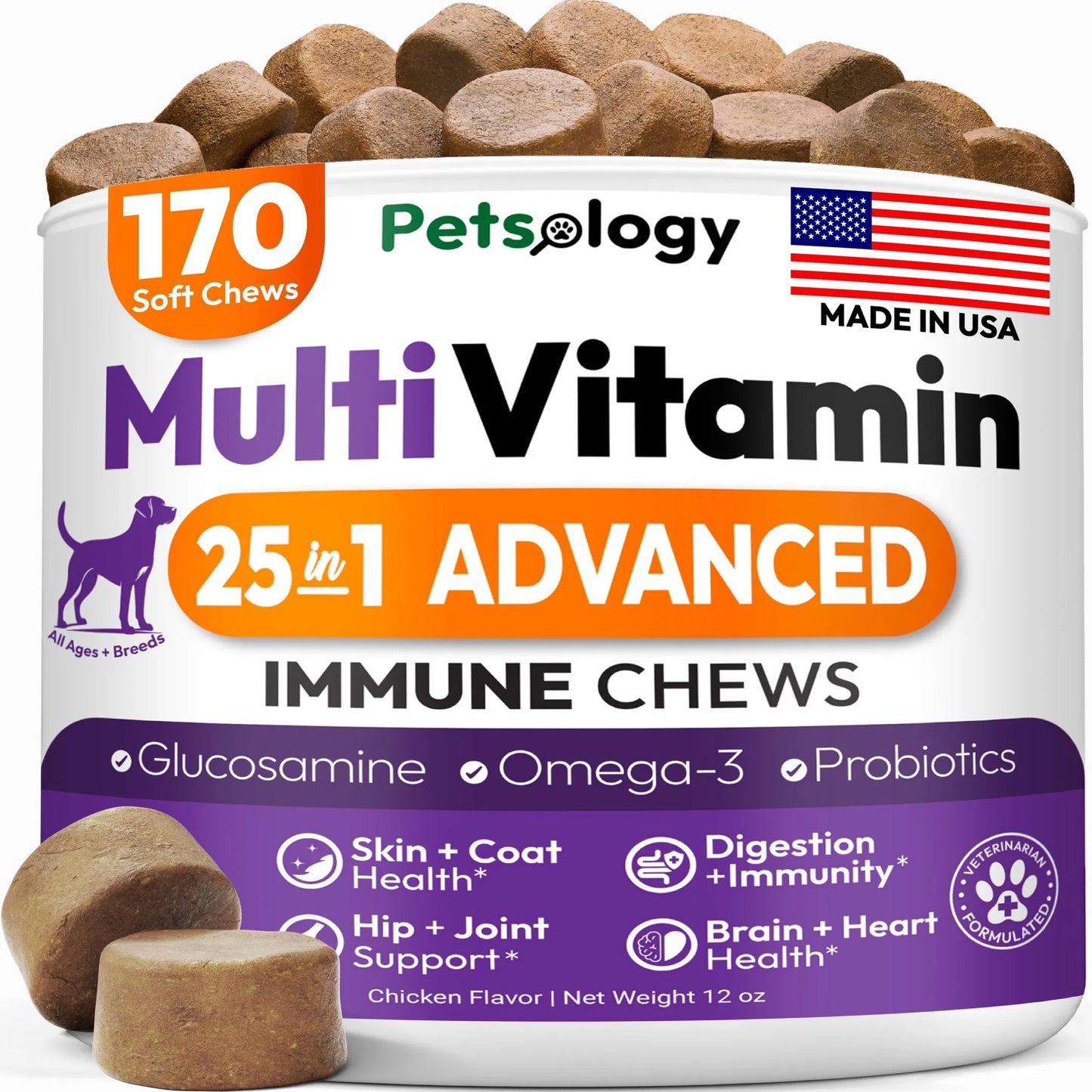 Petsology 25-In-1 Dog Multivitamin Tablets 200g