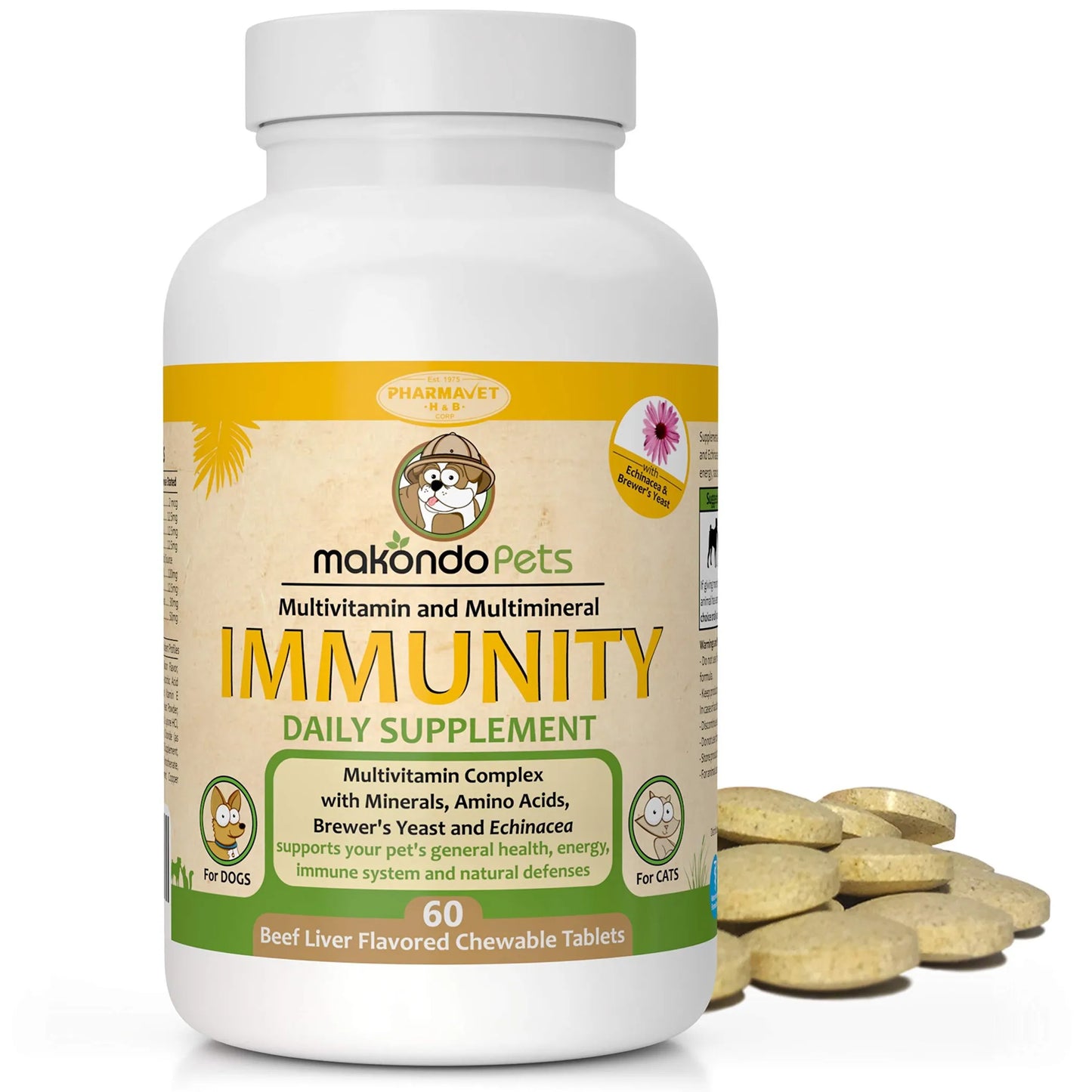 Makondo Pets Immune Boost Chewable Tablets 60 Count