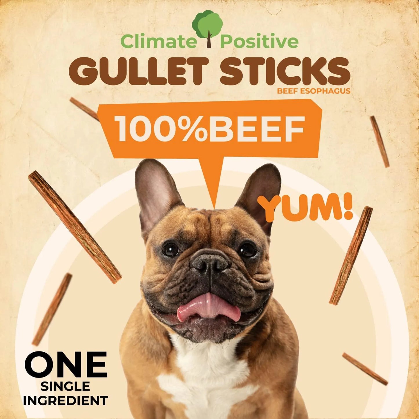 Gullet Sticks 100% Natural Beef Esophagus Dog Chews - Your Pet Connection