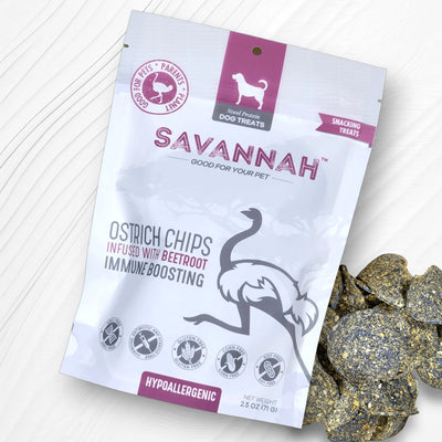 Savannah Pet Food Gourmet Ostrich Chips 100g