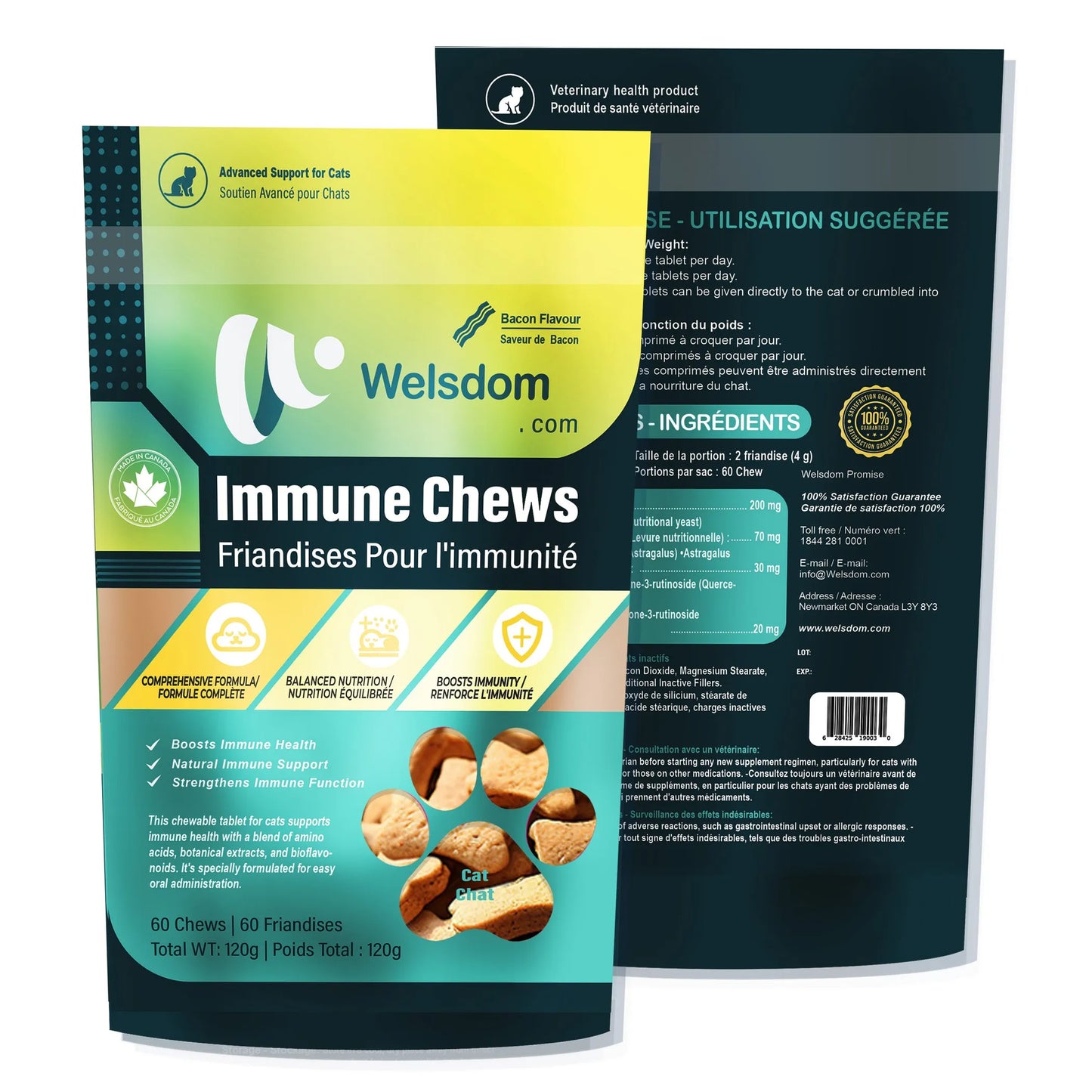 Welsdom Immune Support Chewable Tablets for Cats
