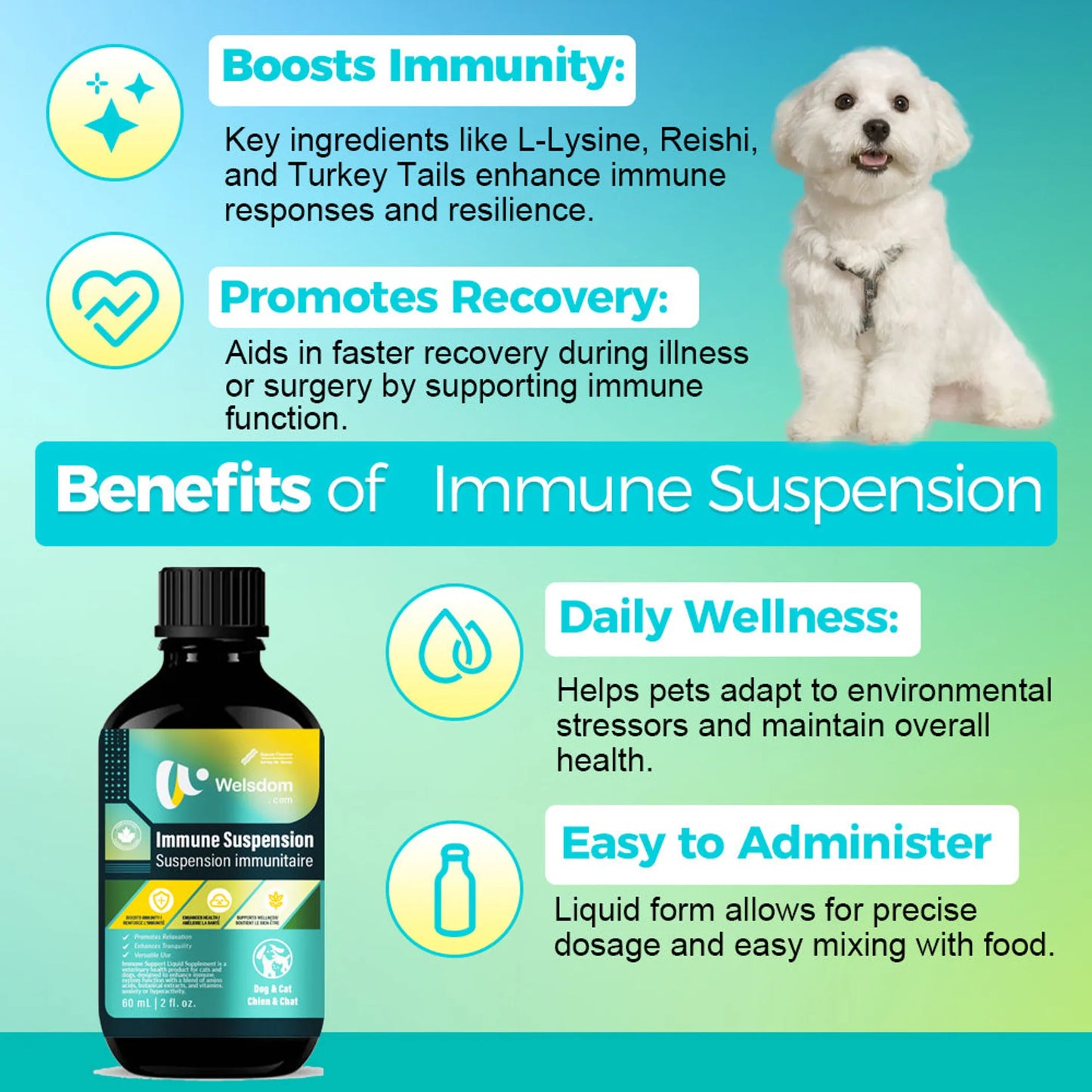 Welsdom Immune Boost for Pets 60mL