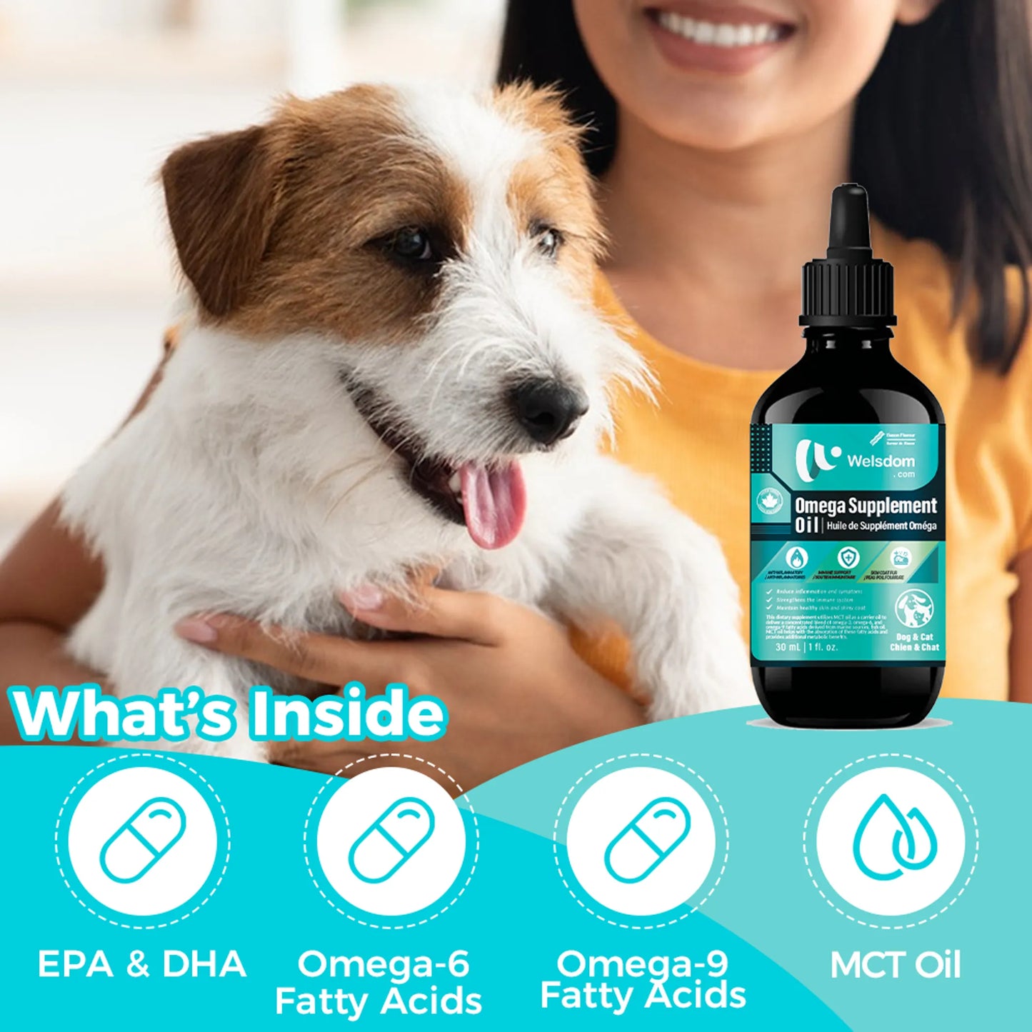 Welsdom Omega Supplement Oil for Cats and Dogs