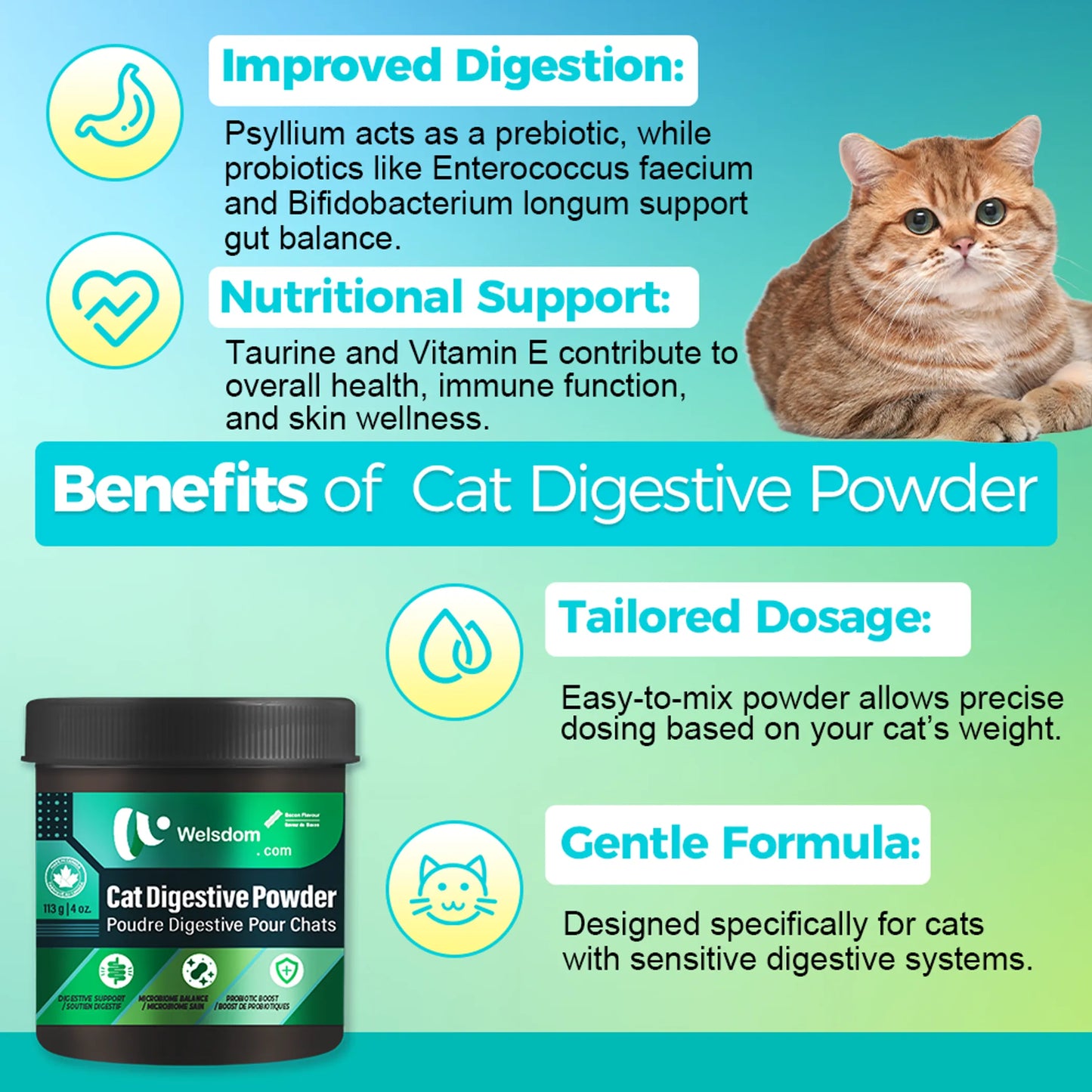 Welsdom Cat Digestive Health Powder 250g