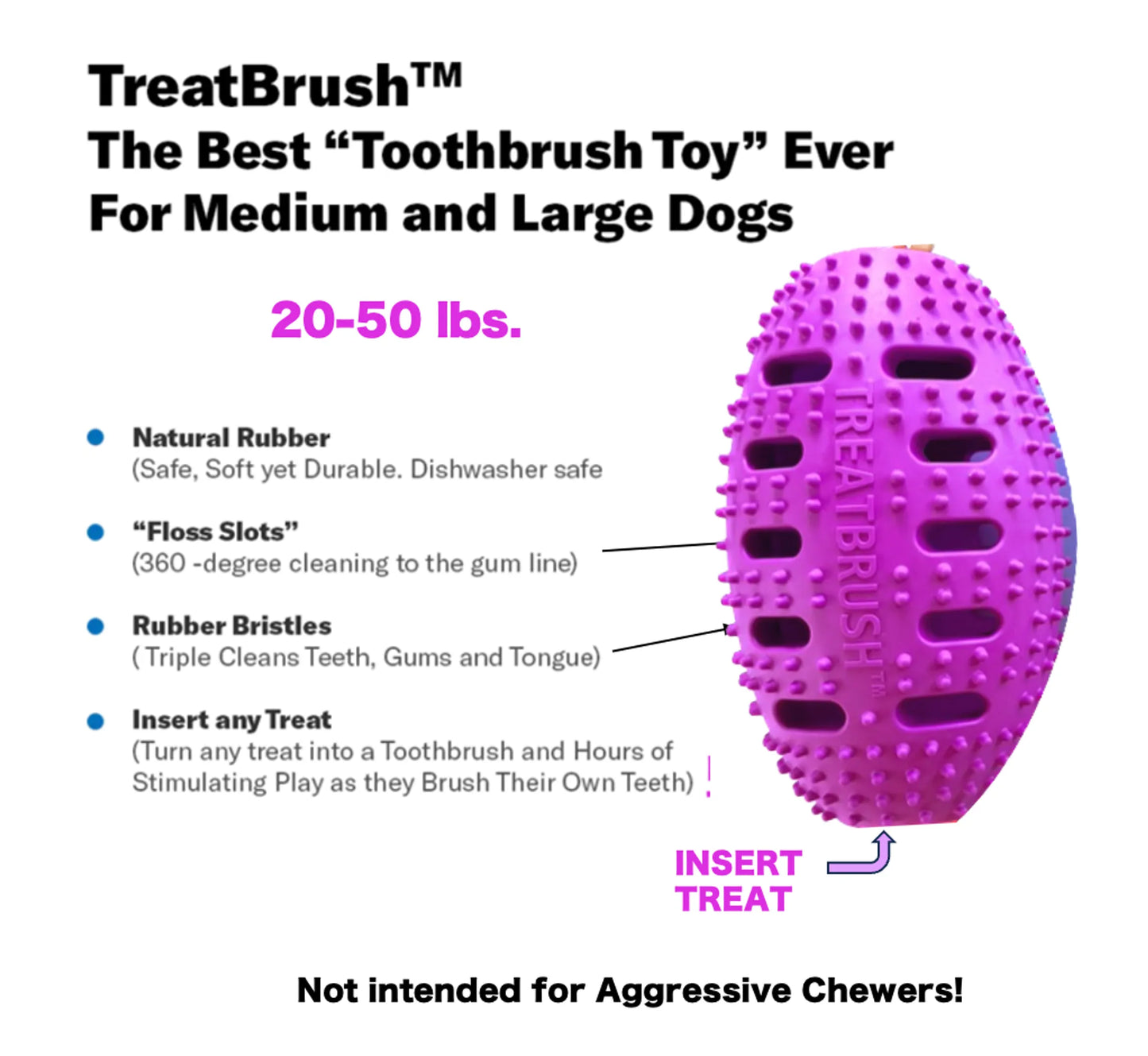 Chewmate Treatbrush Football Dental Toy Medium