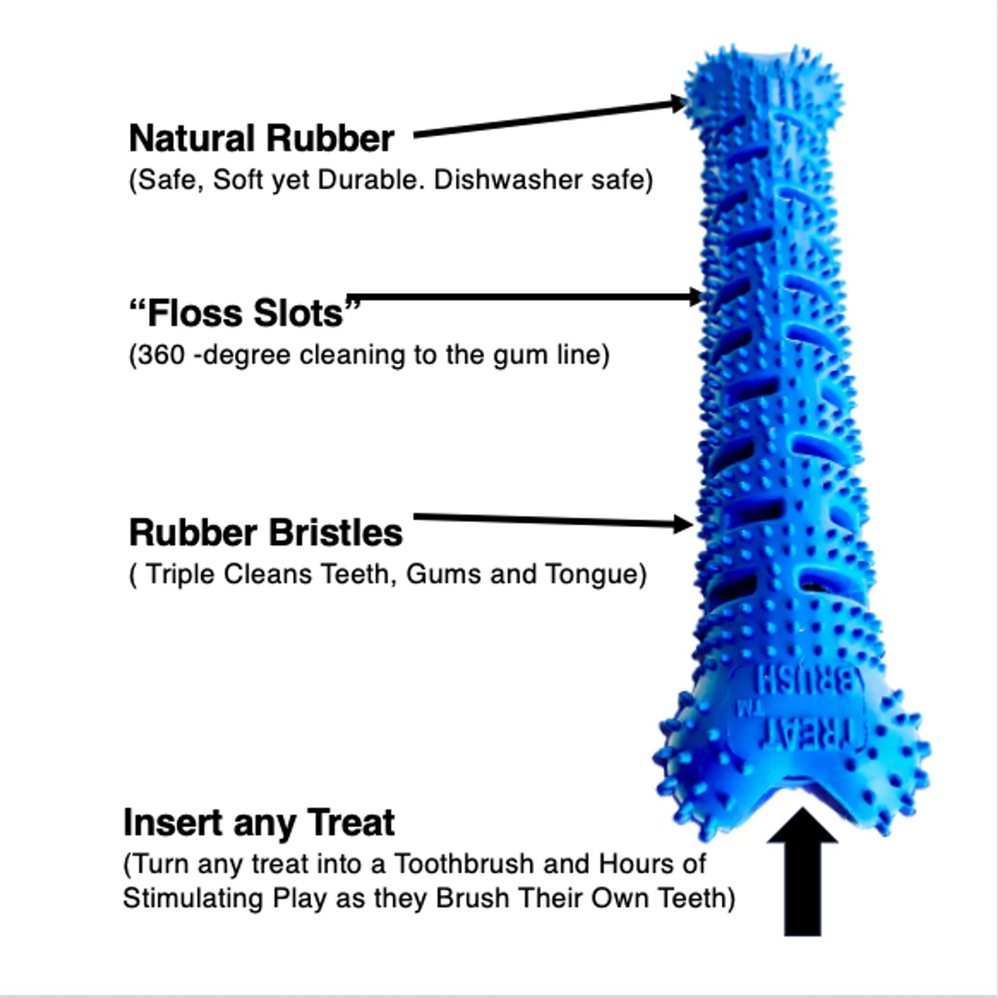 Natural Rubber Bone Toothbrush Toy