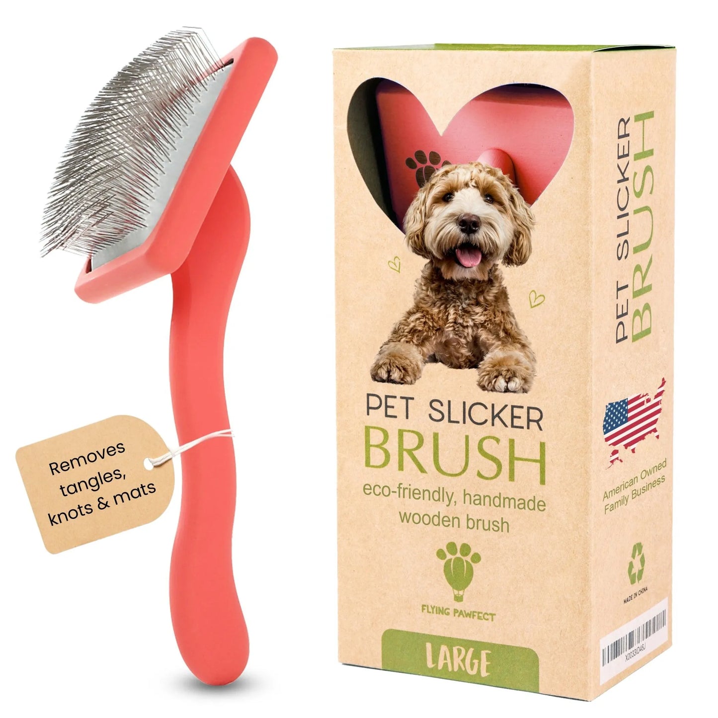 Flying Pawfect Eco-Friendly Grooming Brush for Pets