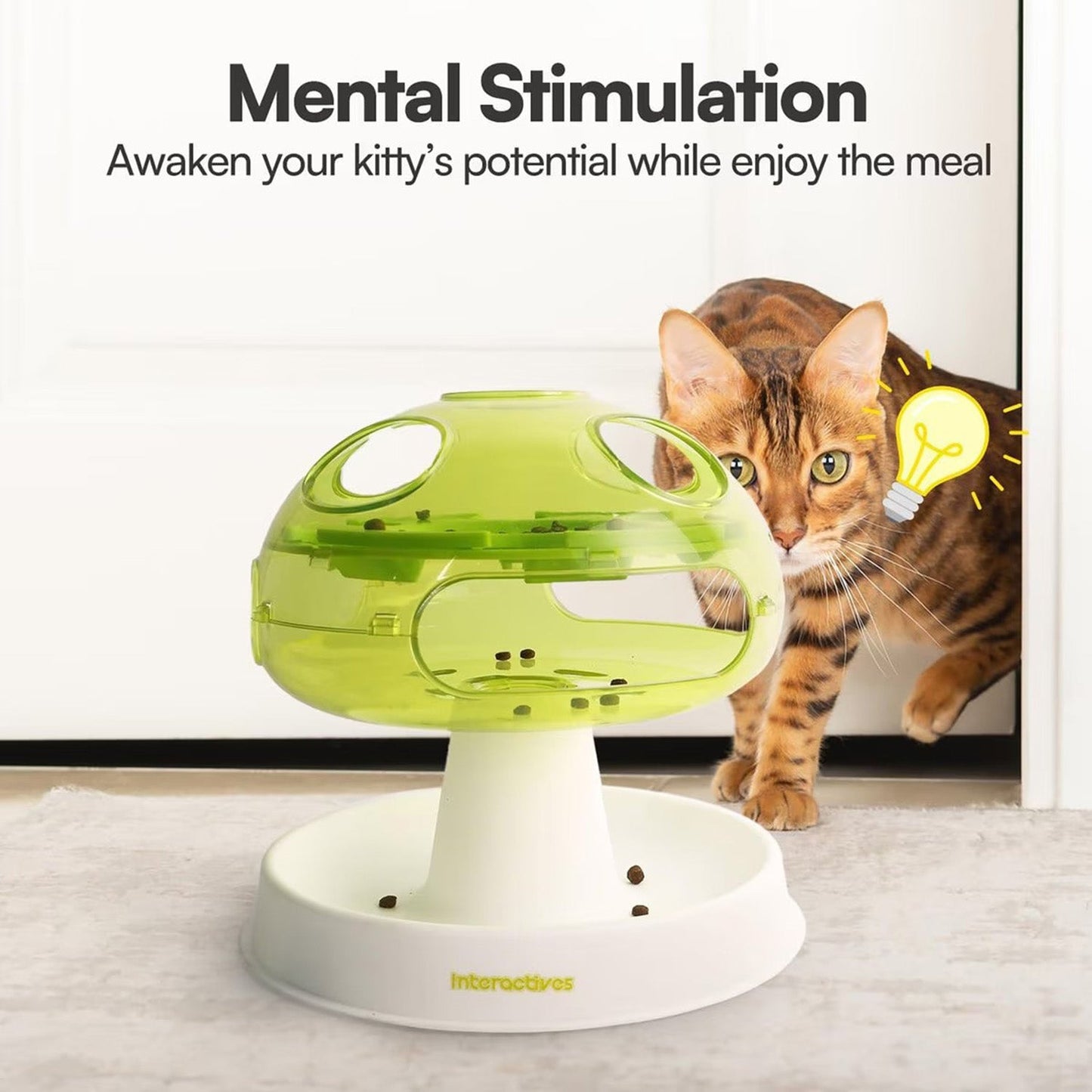 Interactives -Mushroom cat puzzle toy for Enrichmentni