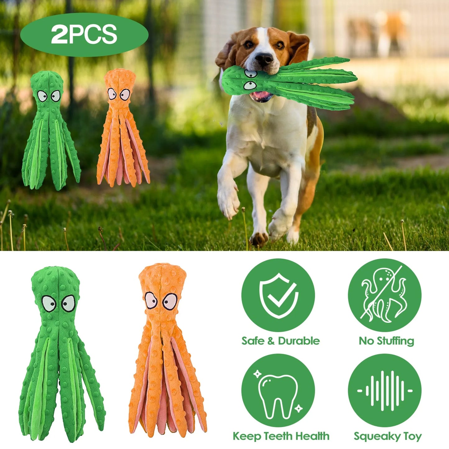 2Pcs Squeaky Dog Toys