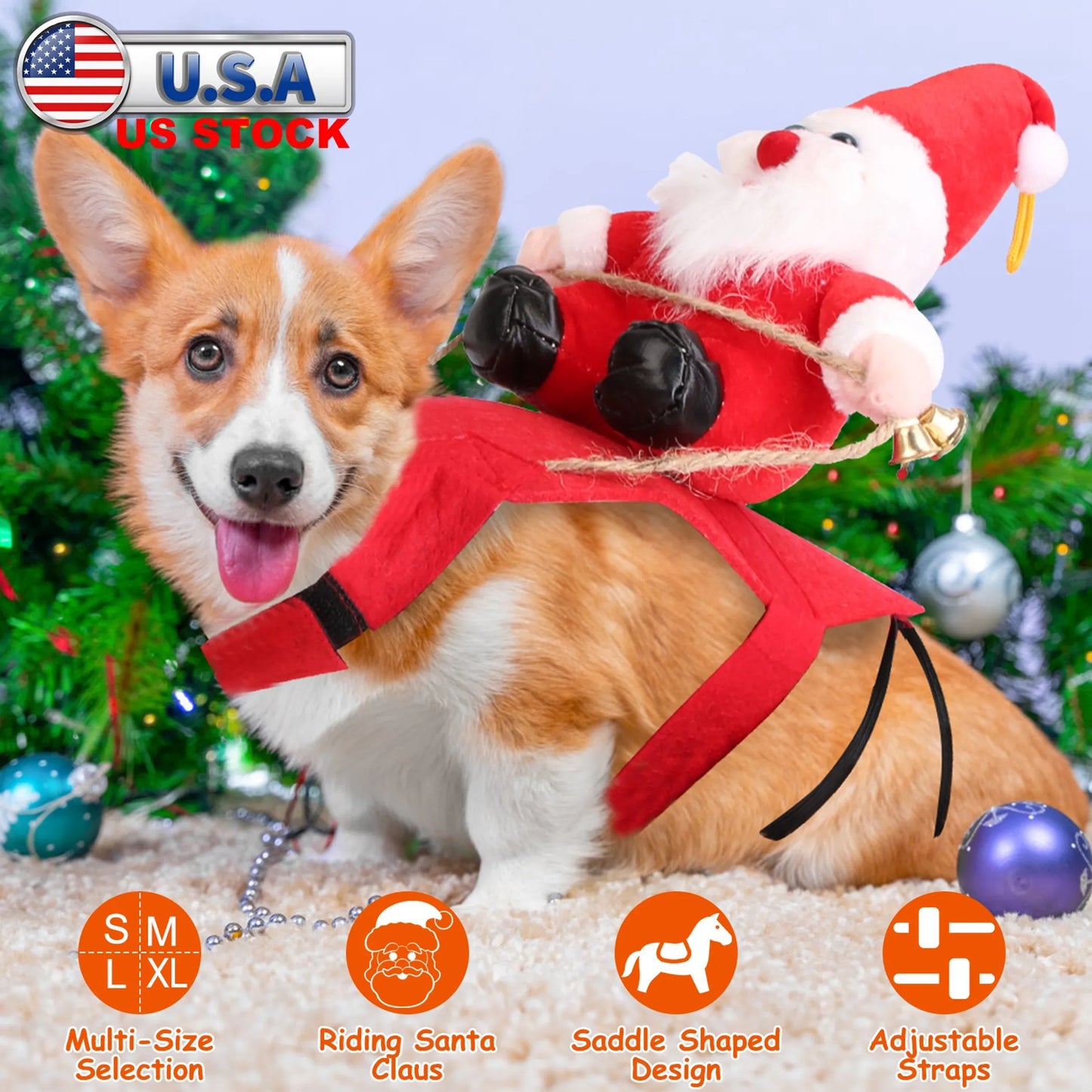 Pet Christmas Costumes Red Winter Coat