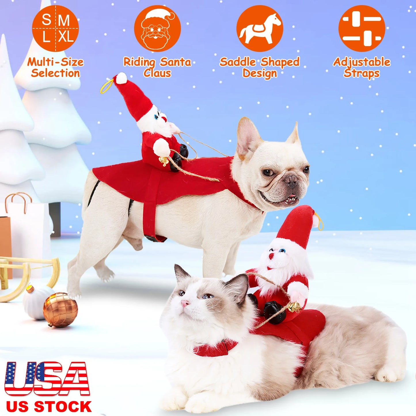 Pet Christmas Costumes Red Winter Coat