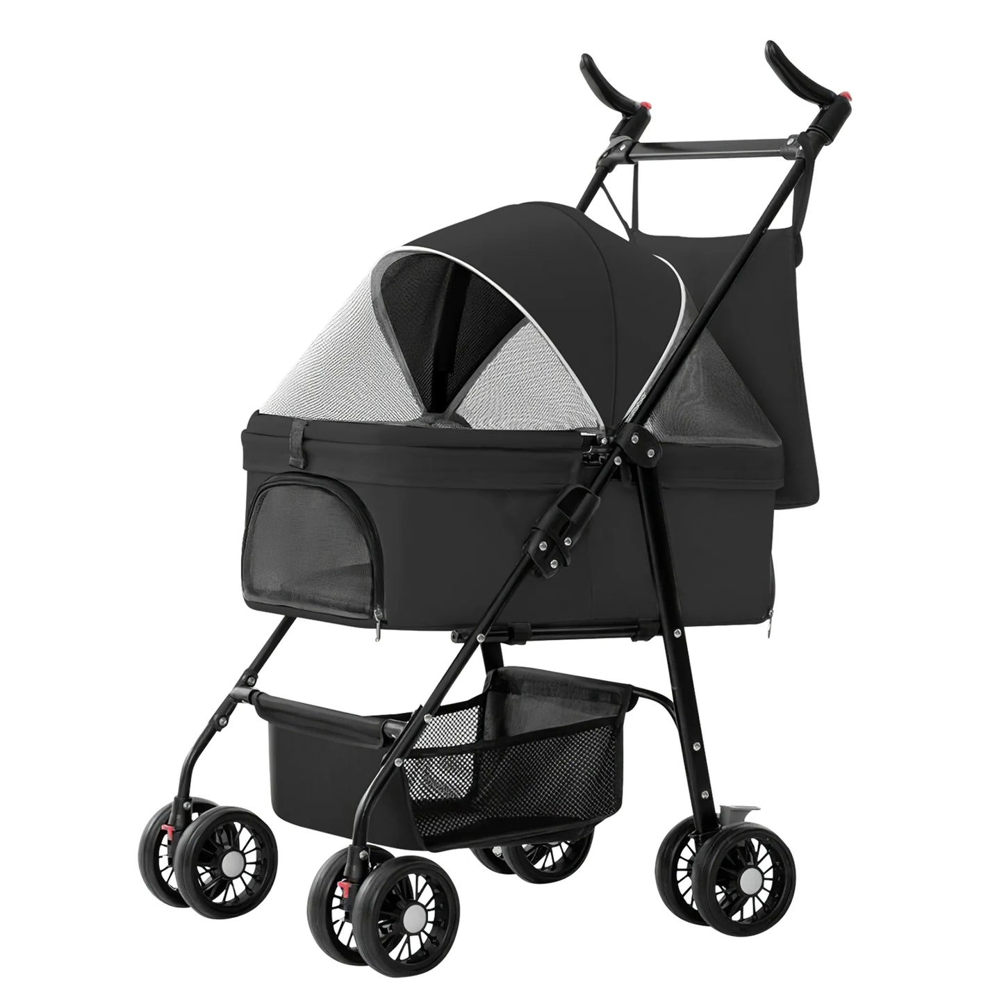 4 Wheels Pet Stroller Foldable Carrier Strolling Cart Travel