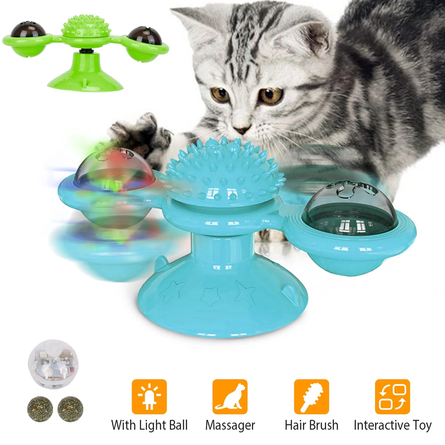 Linx Group Cat Toy Windmill Design with Catnip Massage