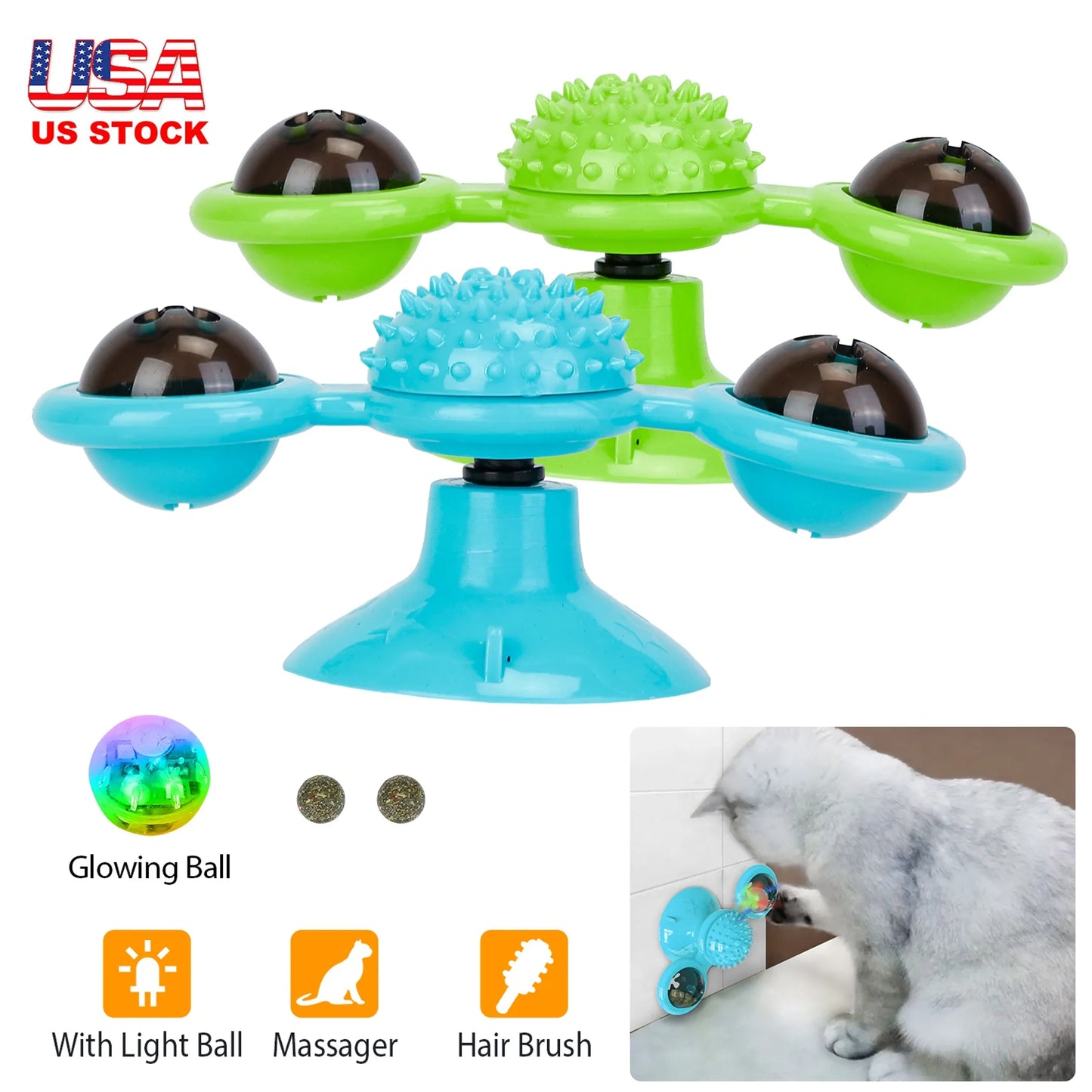 Linx Group Cat Toy Windmill Design with Catnip Massage