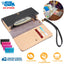 Women Wristlet Wallet PU Leather Lady Purse Credit Card Holder