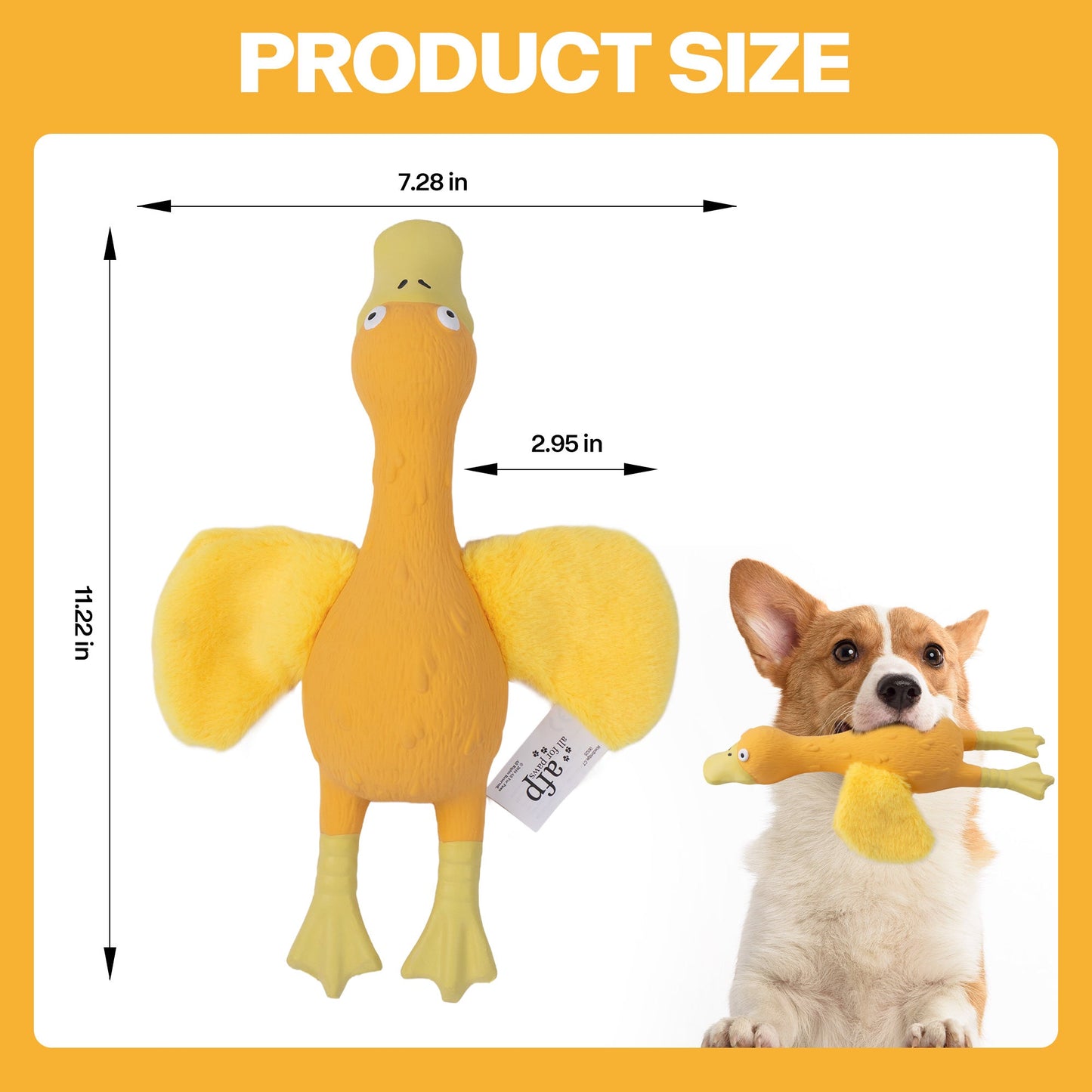 ZooTex - Squeaky Latex Dog Toys - Soft Wing Duck