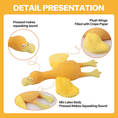 ZooTex - Squeaky Latex Dog Toys - Soft Wing Duck
