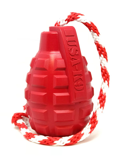 USA-K9 Grenade Durable Rubber Chew Toy, Treat Dispenser, Reward Toy, Tug Toy, and Retrieving Toy - Your Pet Connection