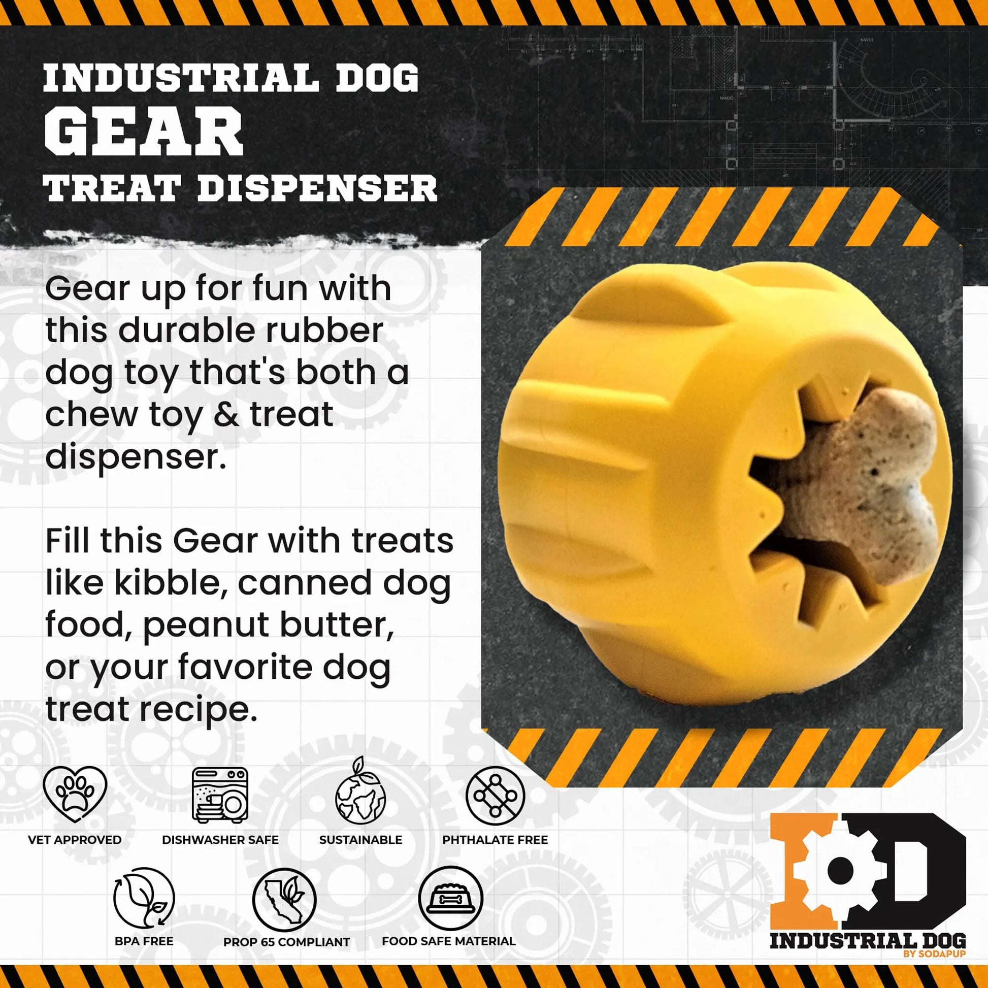 ID Gear Treat Pocket Durable Rubber Treat Holder and Chew Toy - Your Pet Connection