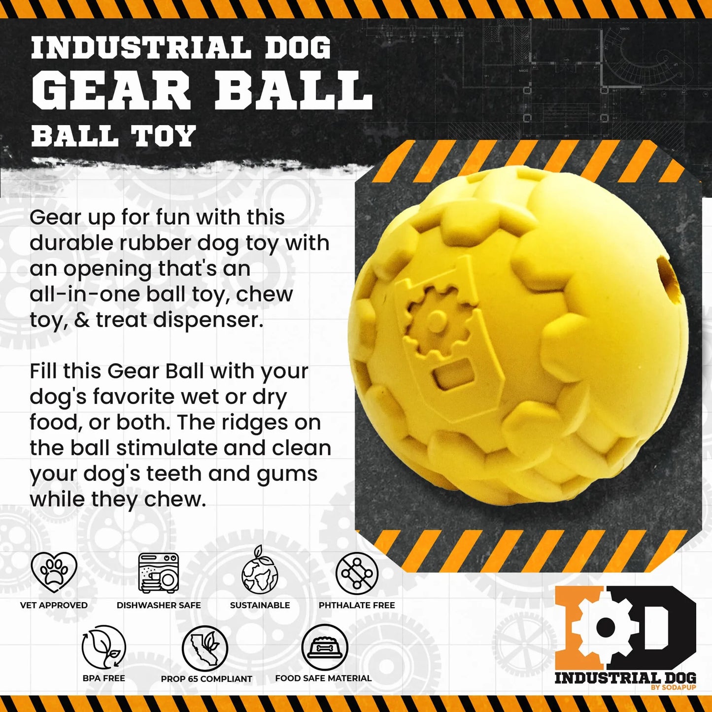 ID Ball - Ultra-Durable Rubber Chew Ball - Your Pet Connection