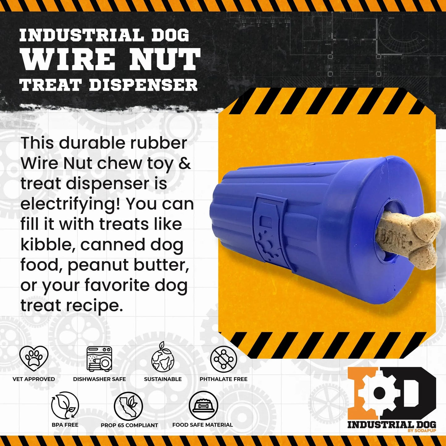 ID Wire Nut Durable Rubber Chew Toy & Treat Dispenser - Your Pet Connection