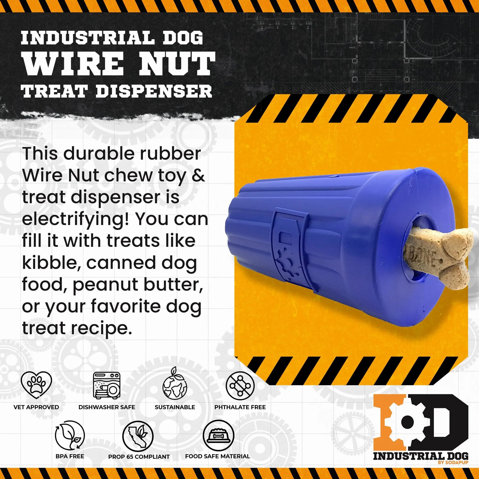 ID Wire Nut Durable Rubber Chew Toy & Treat Dispenser - Your Pet Connection