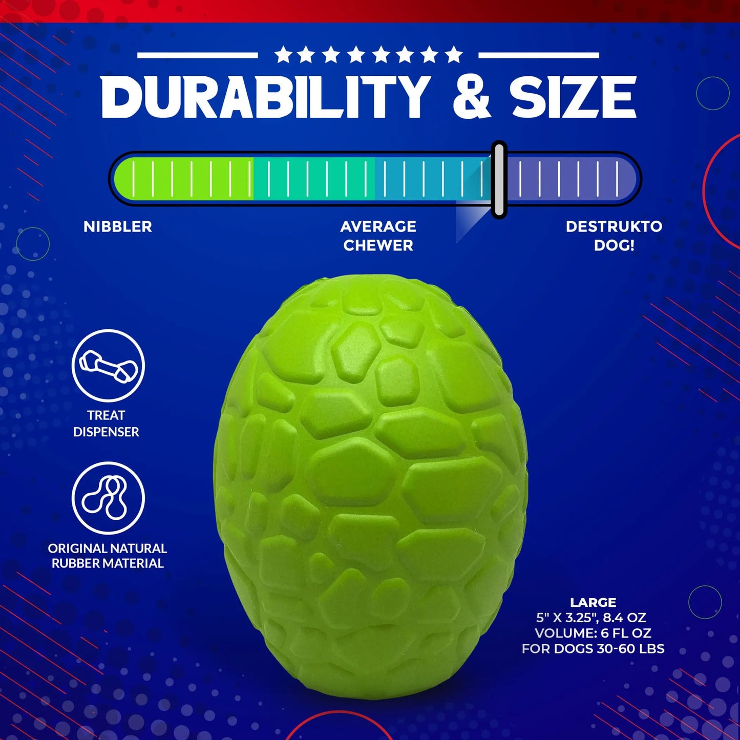MKB Dinosaur Egg Durable Rubber Chew Toy & Treat Dispenser - Your Pet Connection