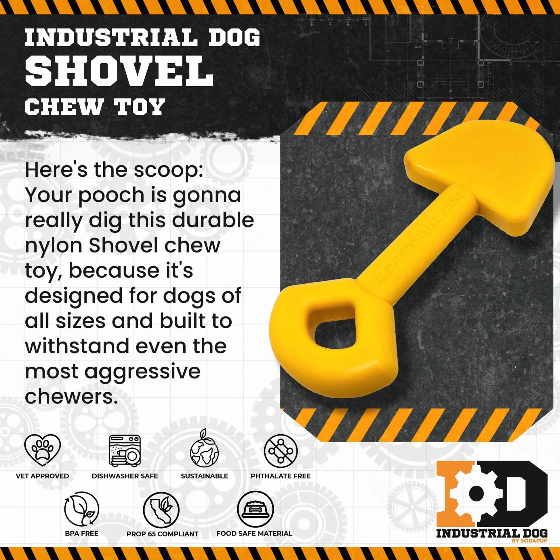 ID Shovel Ultra Durable Nylon Dog Chew Toy for Aggressive Chewers - Your Pet Connection