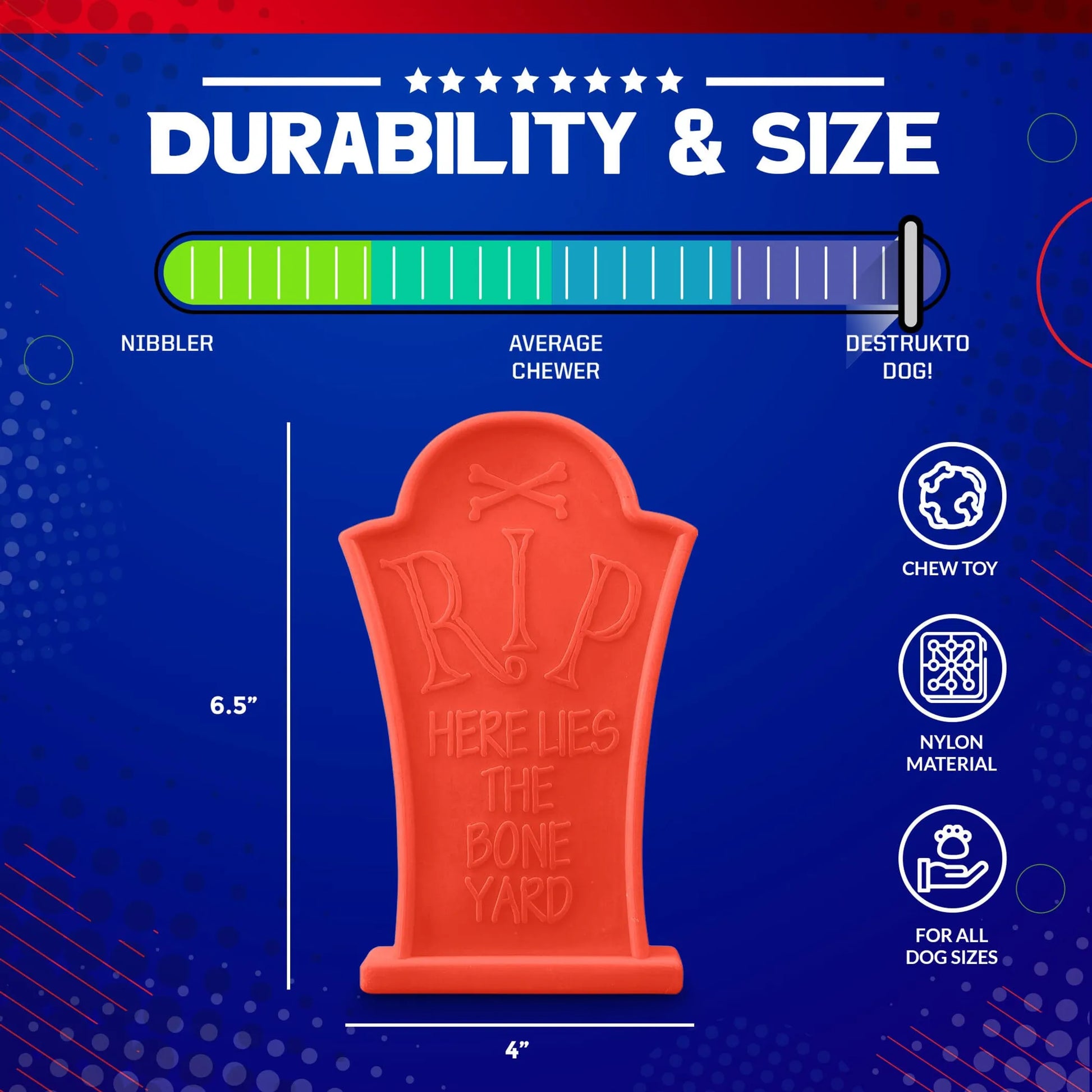 MKB Headstone  Ultra Durable Nylon Dog Chew Toy for Aggressive Chewers - Your Pet Connection