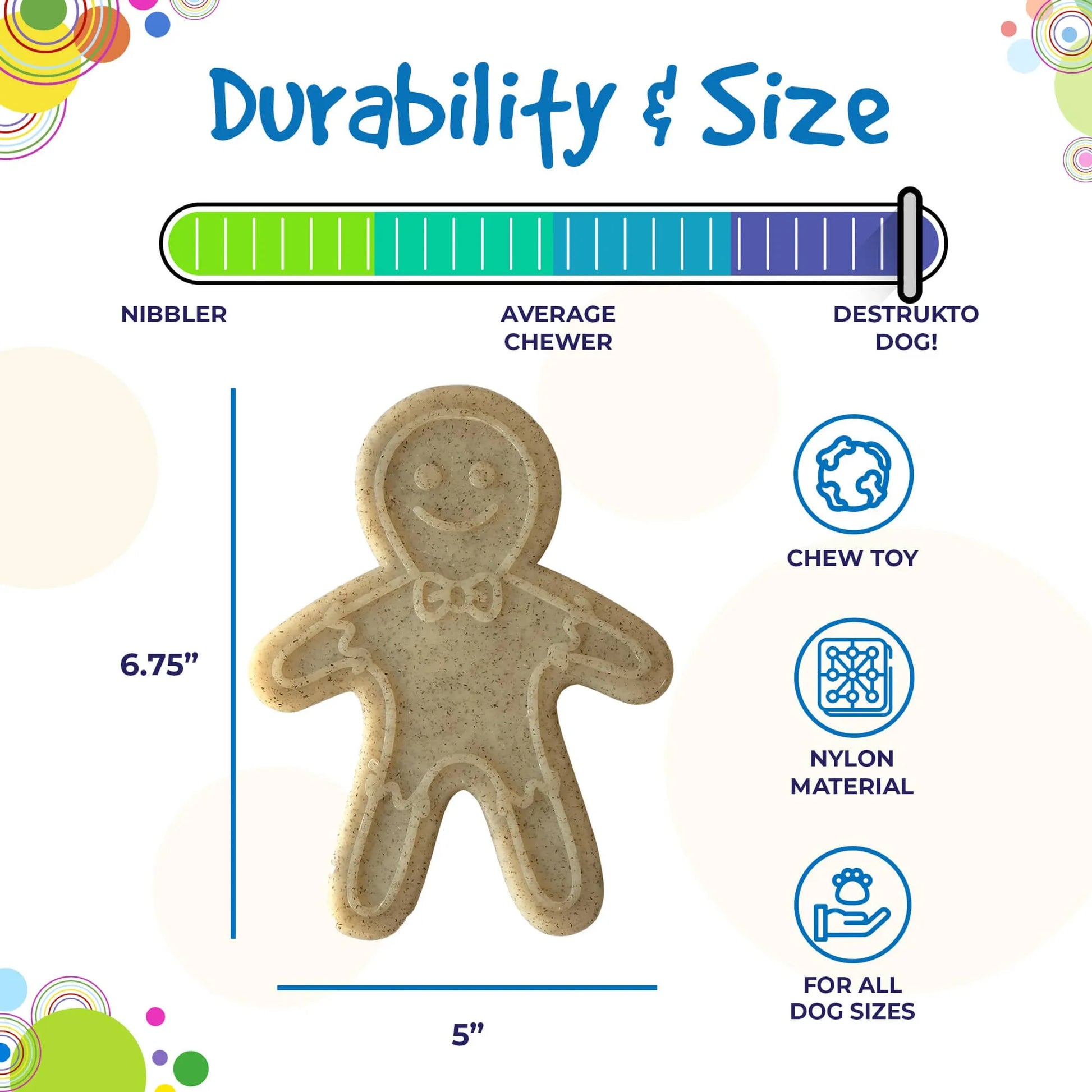 SP Gingerbread Man Ultra Durable Nylon Dog Chew Toy for Aggressive Chewers - Your Pet Connection