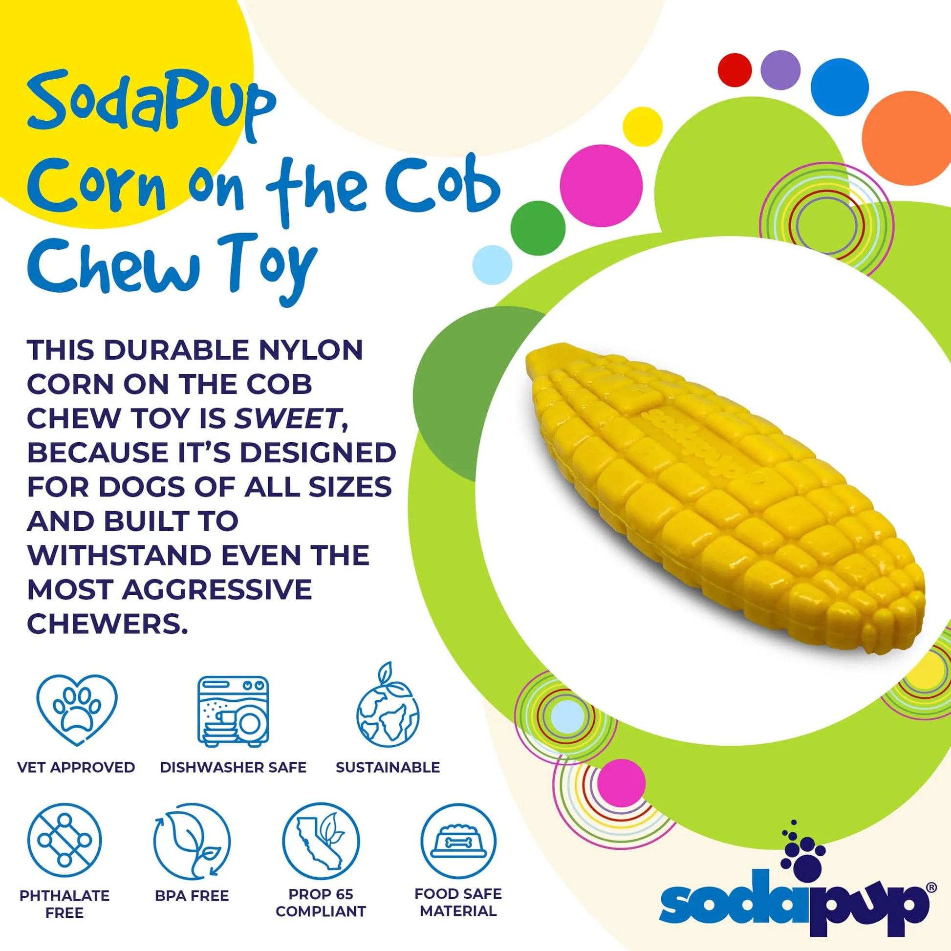 SP Corn on the Cob Ultra Durable Nylon Dog Chew Toy for Aggressive Chewers - Your Pet Connection